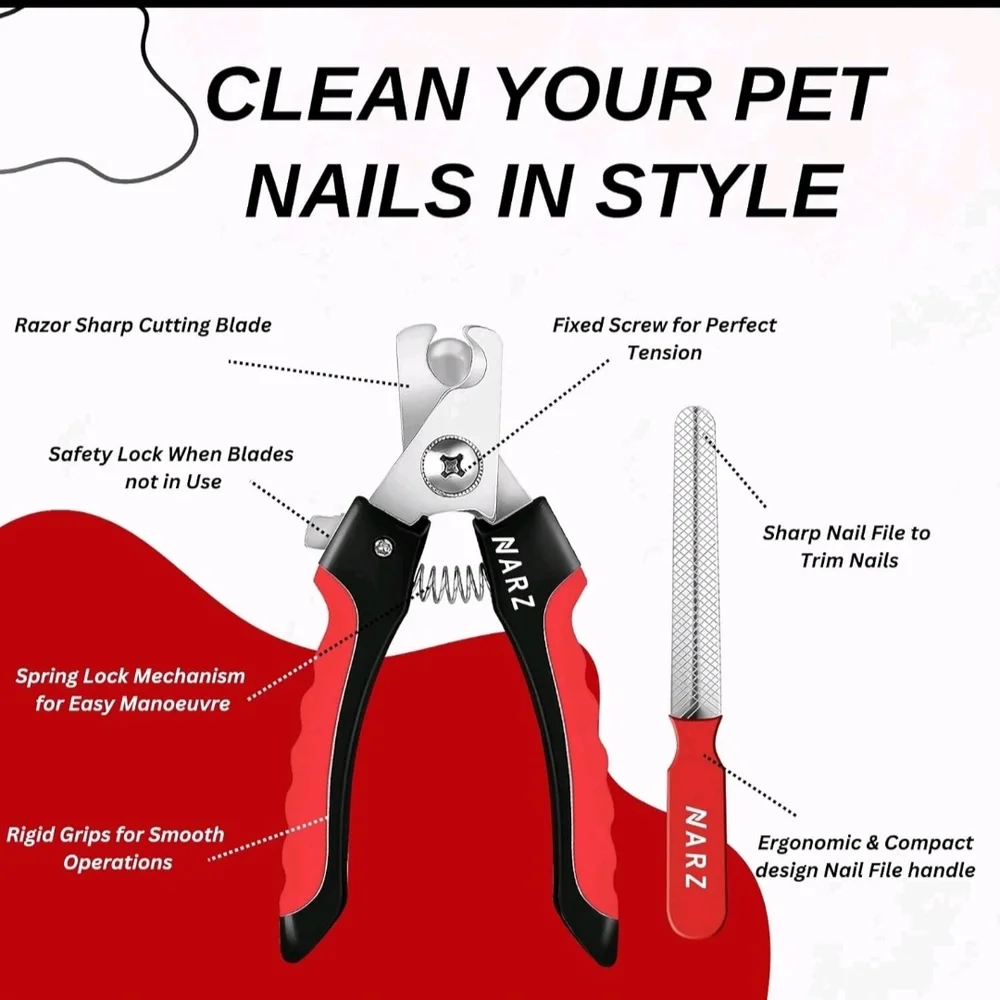 Red and Black Dog Nail Clippers Set